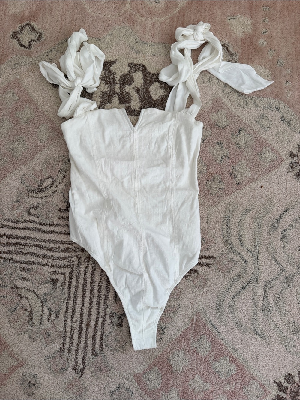 Free People White Tie-Shoulder One-Piece
